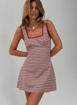 Dasha Mini Dress Red Check Petite