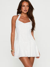 Kaesie Halter Mini Dress White