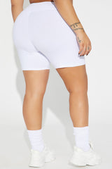 Hailey Biker Shorts - White