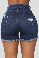 Another Day In Paradise High Rise Shorts - Dark Denim