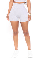 Hailey Biker Shorts - Heather Grey