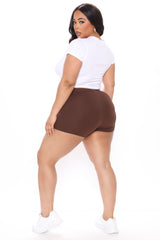 Plain Jane Mini Shorts - Chocolate