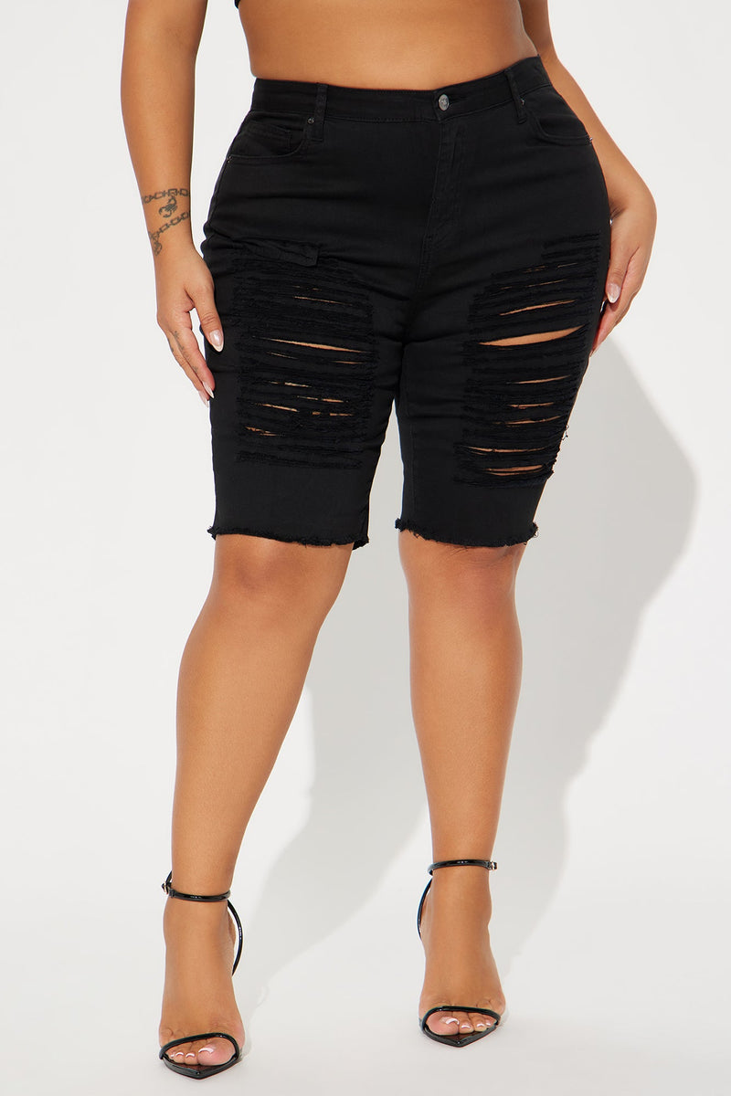 Wave Crasher Bermuda Shorts - Black