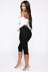 Live In My Skinny Denim Capri Jeans - Black