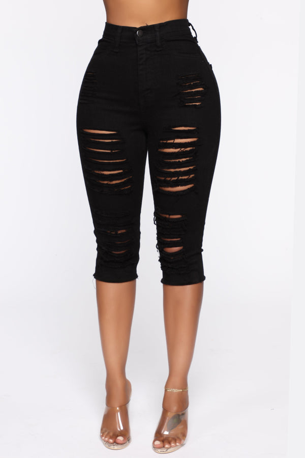 Live In My Skinny Denim Capri Jeans - Black