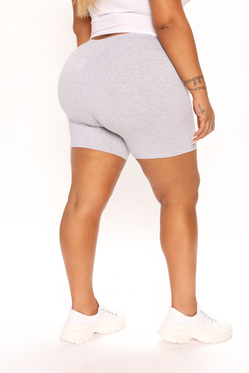 Hailey Biker Shorts - Heather Grey