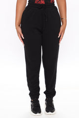 Unbothered Fleece Jogger - Black