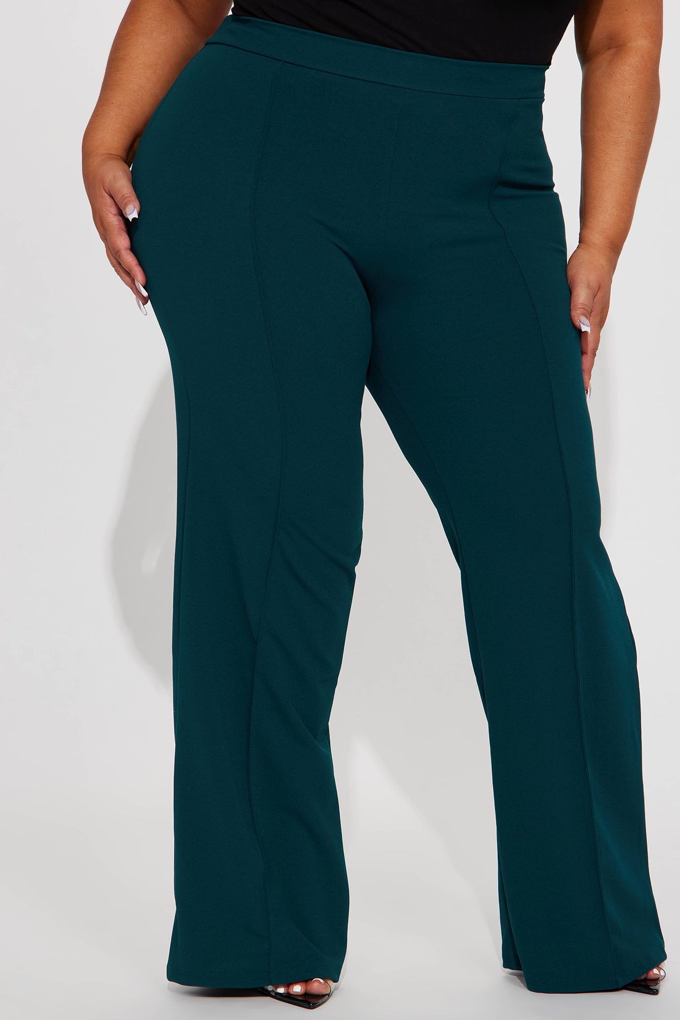 Petite Victoria High Waisted Dress Pants - Hunter Green