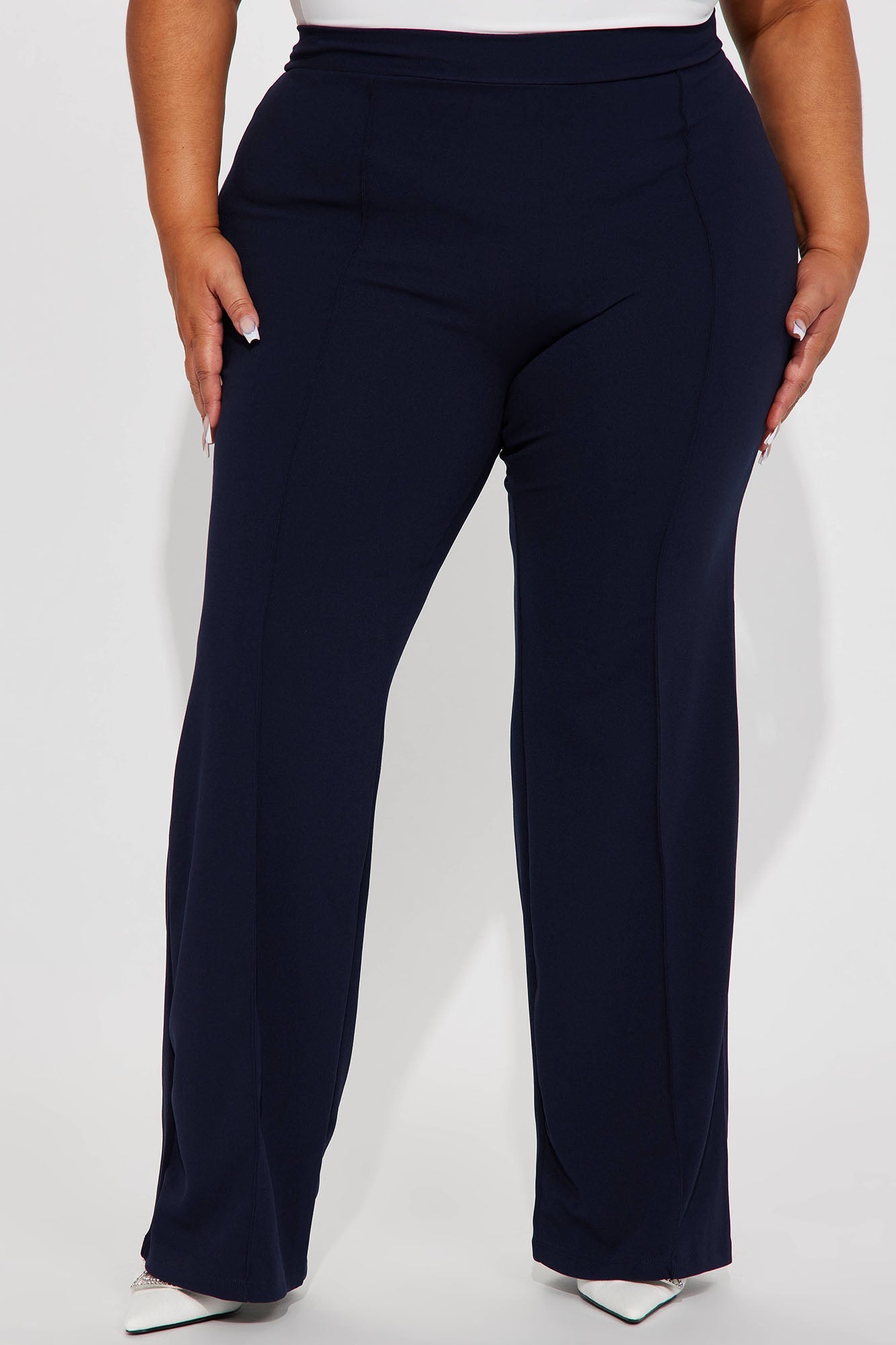 Petite Victoria High Waisted Dress Pants - Navy