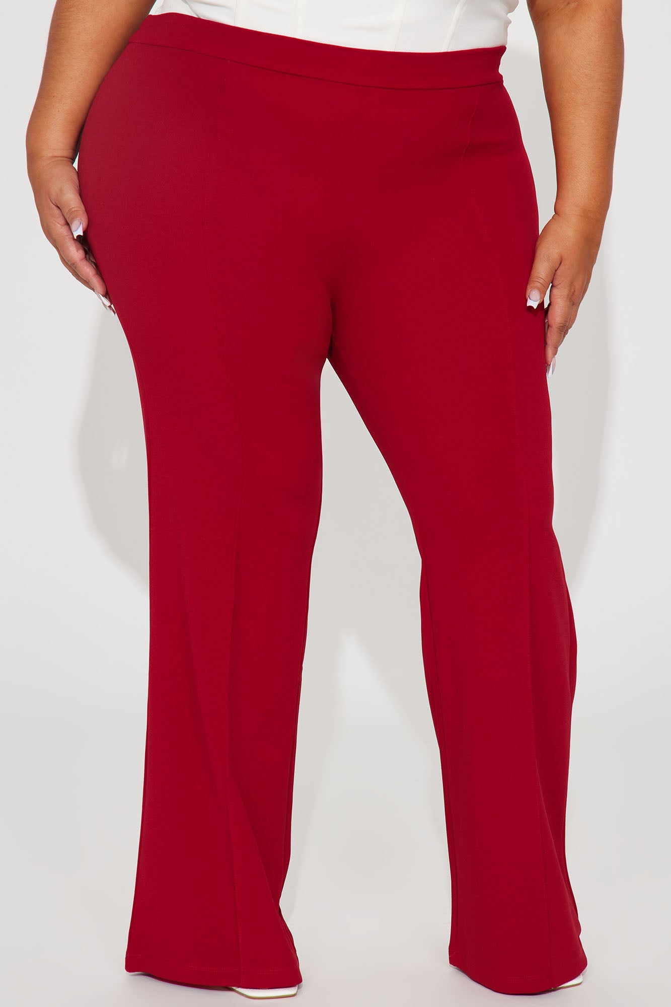 Petite Victoria High Waisted Dress Pants - Red