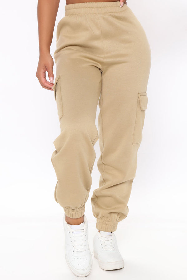 Let's Relax Jogger Sweatpants - Tan
