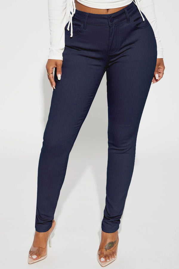 Skinny Uniform Pants - Navy