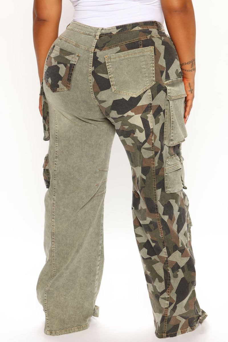 Upgrade You Wide Leg Cargo Pant 31 - Olive/combo