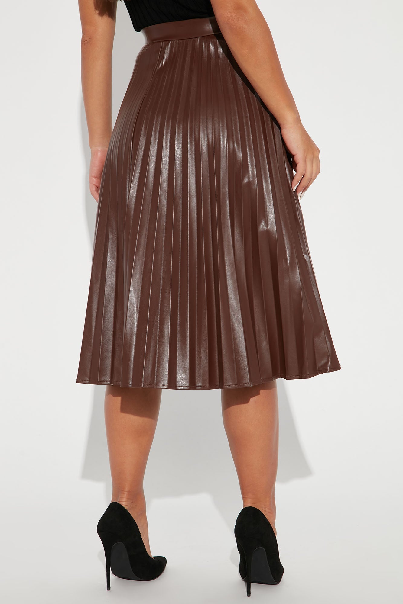 Stating Facts Midi Skirt - Brown