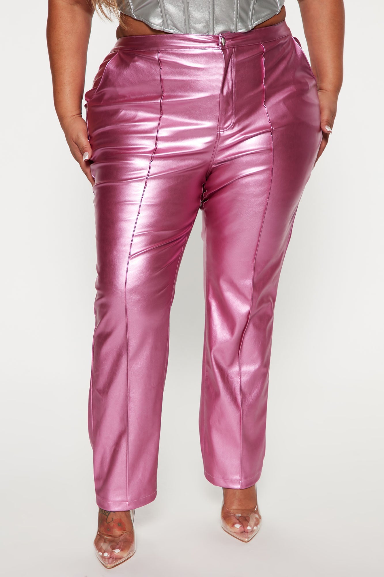 A Different Galaxy Faux Leather Pant 29 - Pink