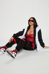 Can't Get With You Cargo Pant - Black/Red