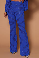 Gina Embellished Wide Leg Pant - Royal