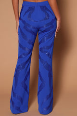 Gina Embellished Wide Leg Pant - Royal