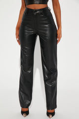 Truly Chic Faux Leather Pant 29 - Black