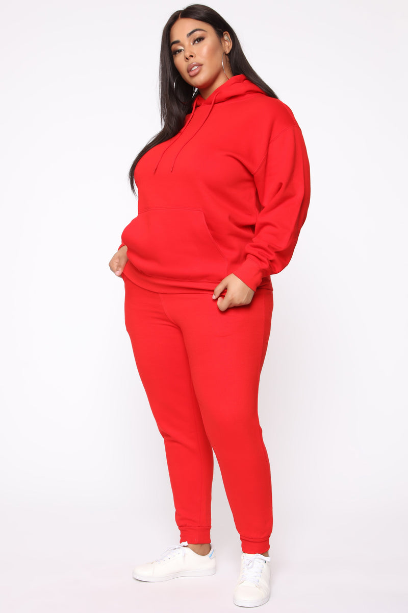 Stole Your Boyfriend's Oversized Jogger - Red