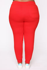 Stole Your Boyfriend's Oversized Jogger - Red