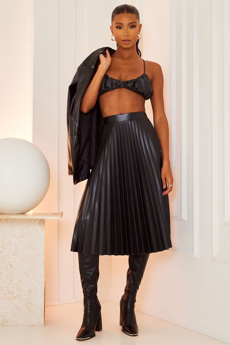 Stating Facts Midi Skirt - Black