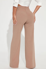 Petite Victoria High Waisted Dress Pants - Taupe