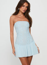 Envie Strapless Mini Dress Blue