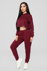 Latest And Greatest French Terry Jogger - Burgundy