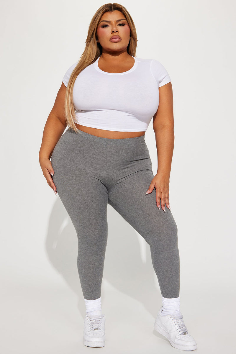 Lean On Me Leggings - Heather Grey