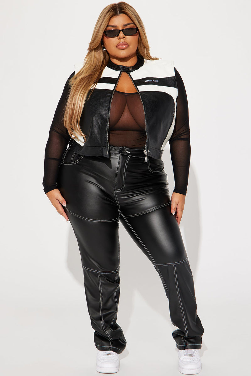 Andrea Faux Leather Pant - Black