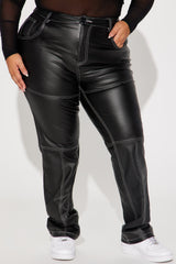 Andrea Faux Leather Pant - Black
