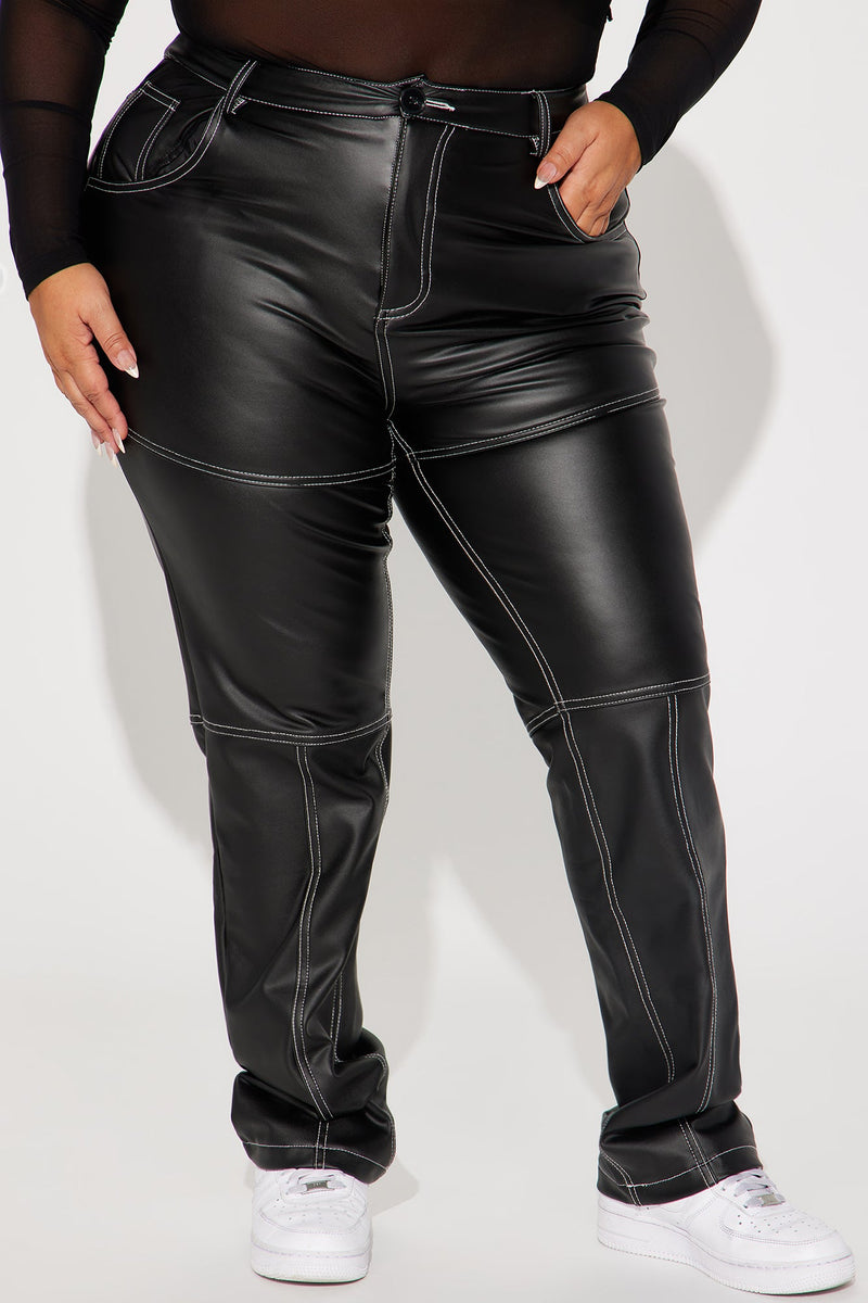 Andrea Faux Leather Pant - Black