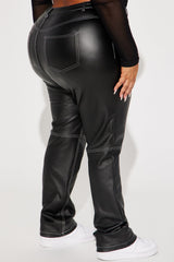 Andrea Faux Leather Pant - Black
