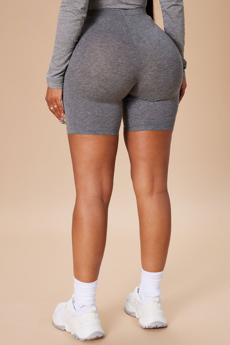 Natalee Biker Shorts - Grey