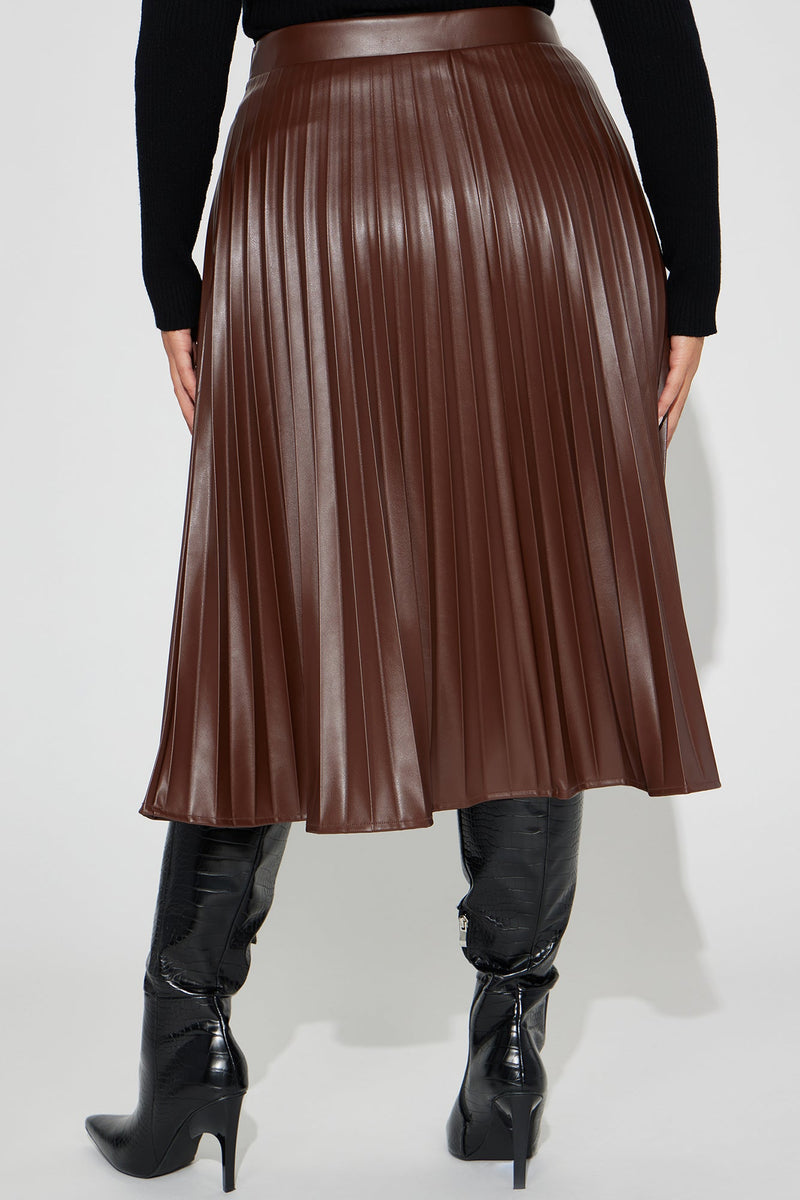 Stating Facts Midi Skirt - Brown