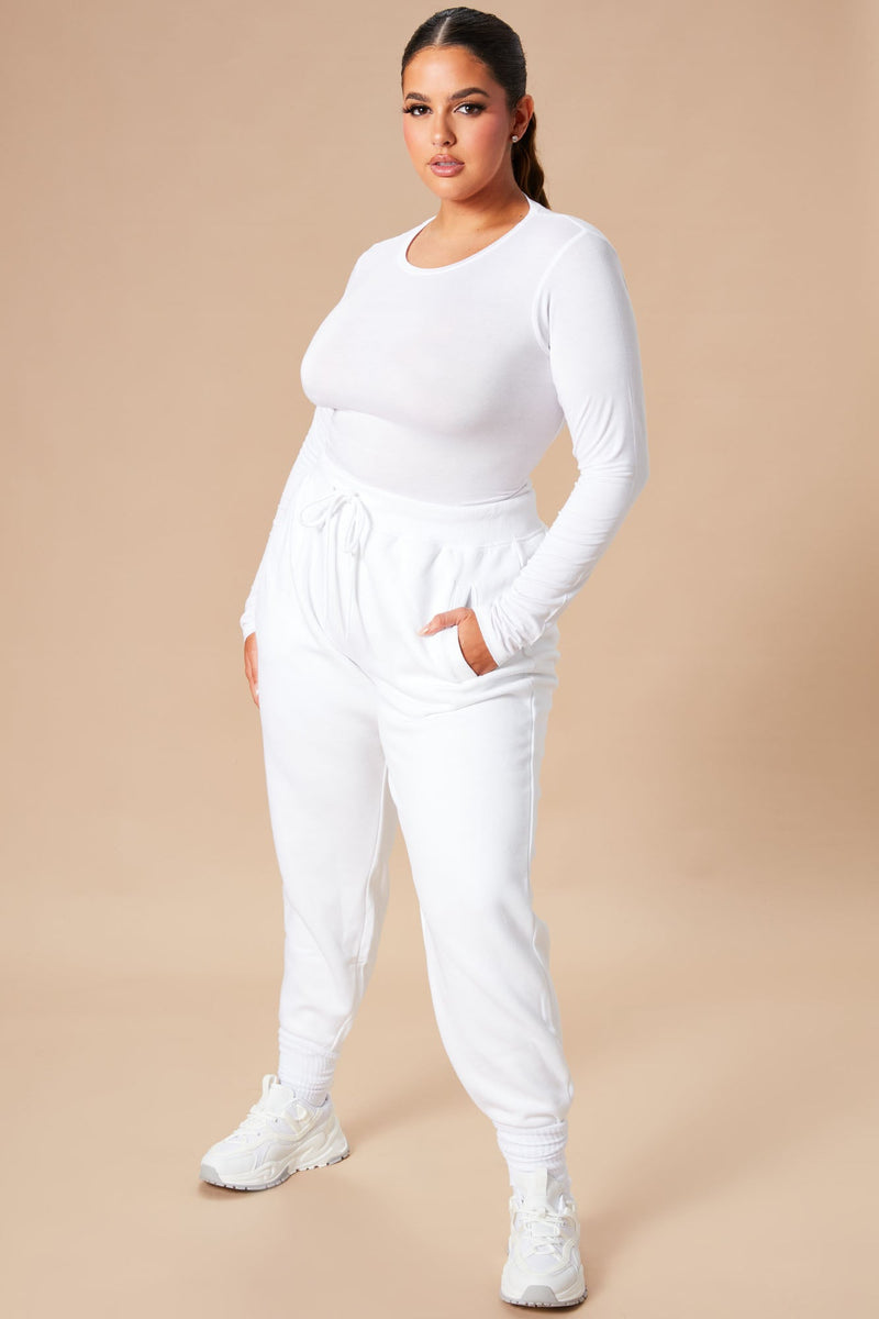 Stole Your Boyfriend's Oversized Jogger - White