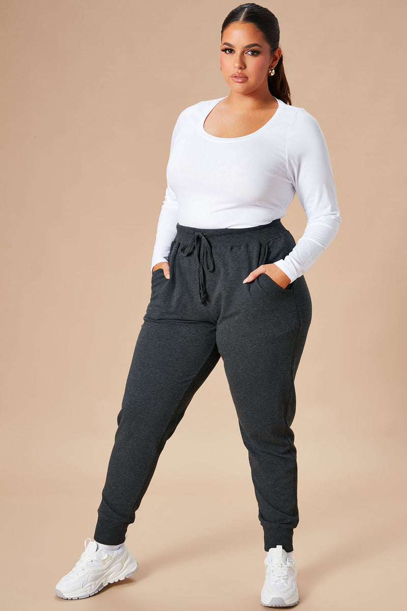 Latest And Greatest French Terry Jogger - Charcoal