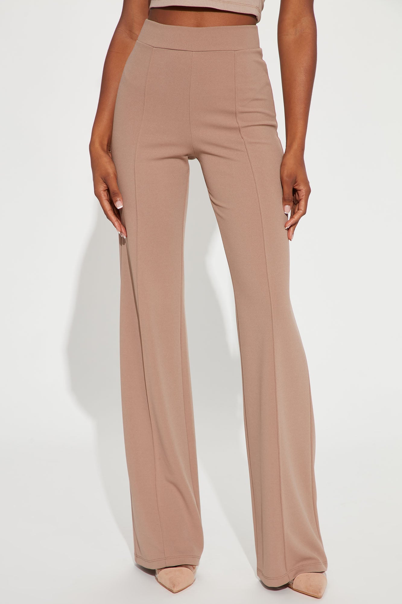 Tall Victoria High Waisted Dress Pants - Taupe