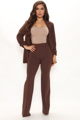 Victoria High Waisted Dress Pants - Chocolate