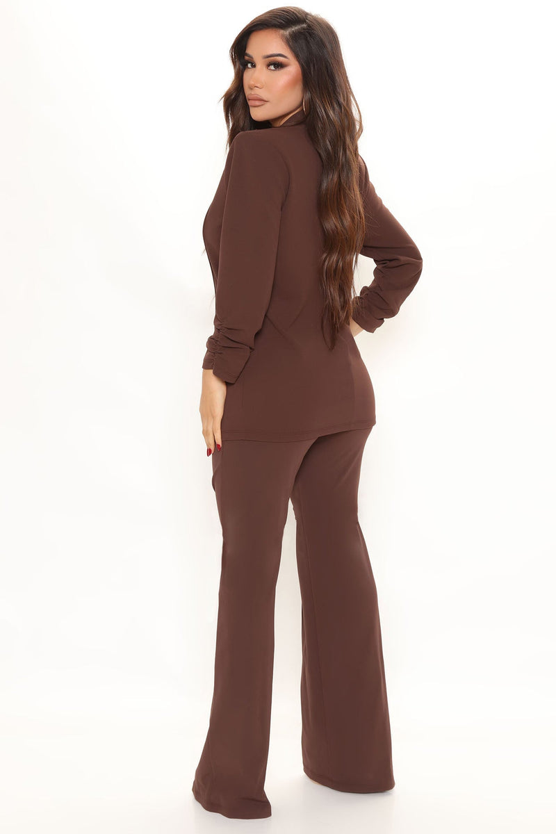 Victoria High Waisted Dress Pants - Chocolate