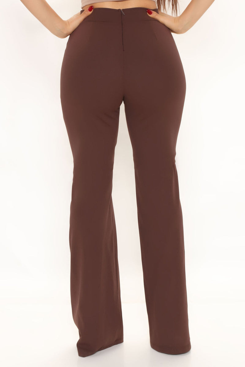 Victoria High Waisted Dress Pants - Chocolate