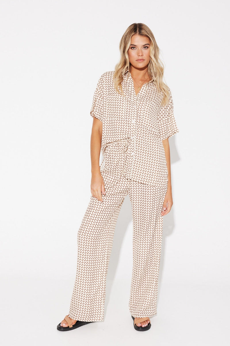 Riley Resort Shirt Brown Print