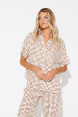 Riley Resort Shirt Brown Print