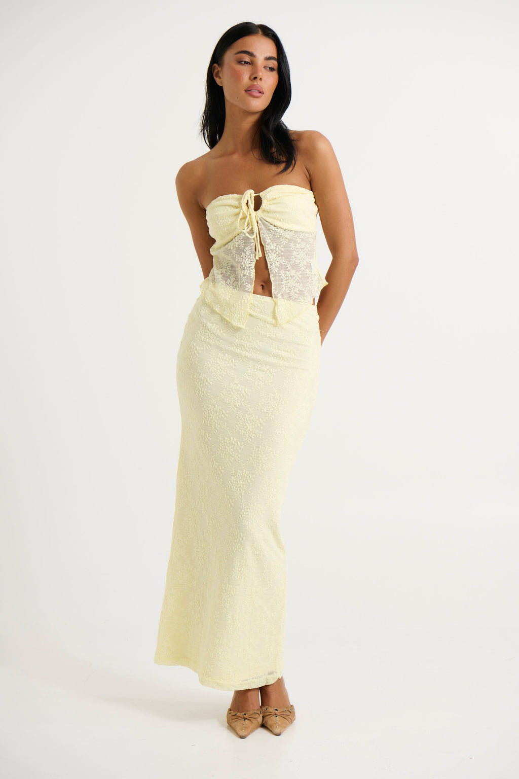 Summer Lace Skirt Lemon - FINAL SALE