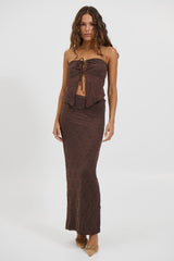 Summer Lace Top Chocolate - FINAL SALE