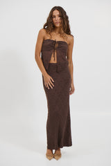 Summer Lace Top Chocolate - FINAL SALE