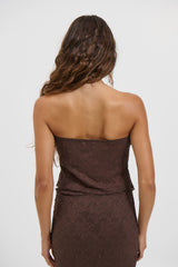 Summer Lace Top Chocolate - FINAL SALE