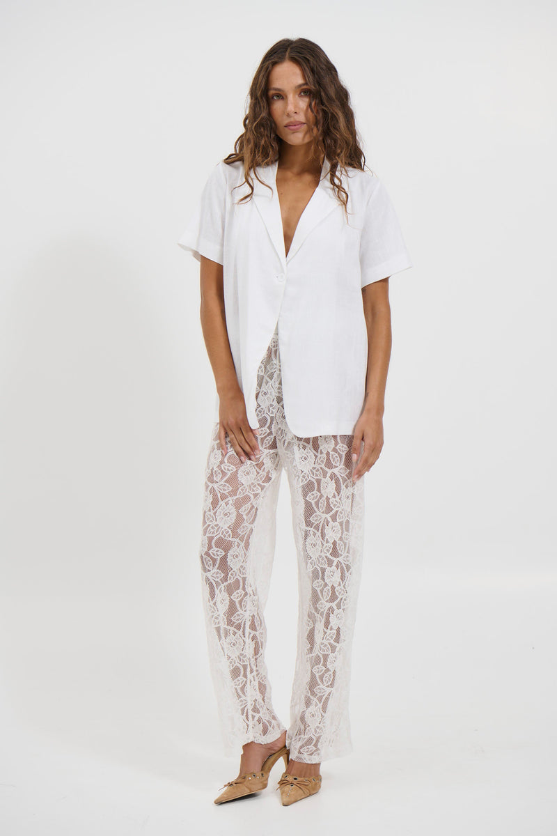 Tamika Lace Pant White