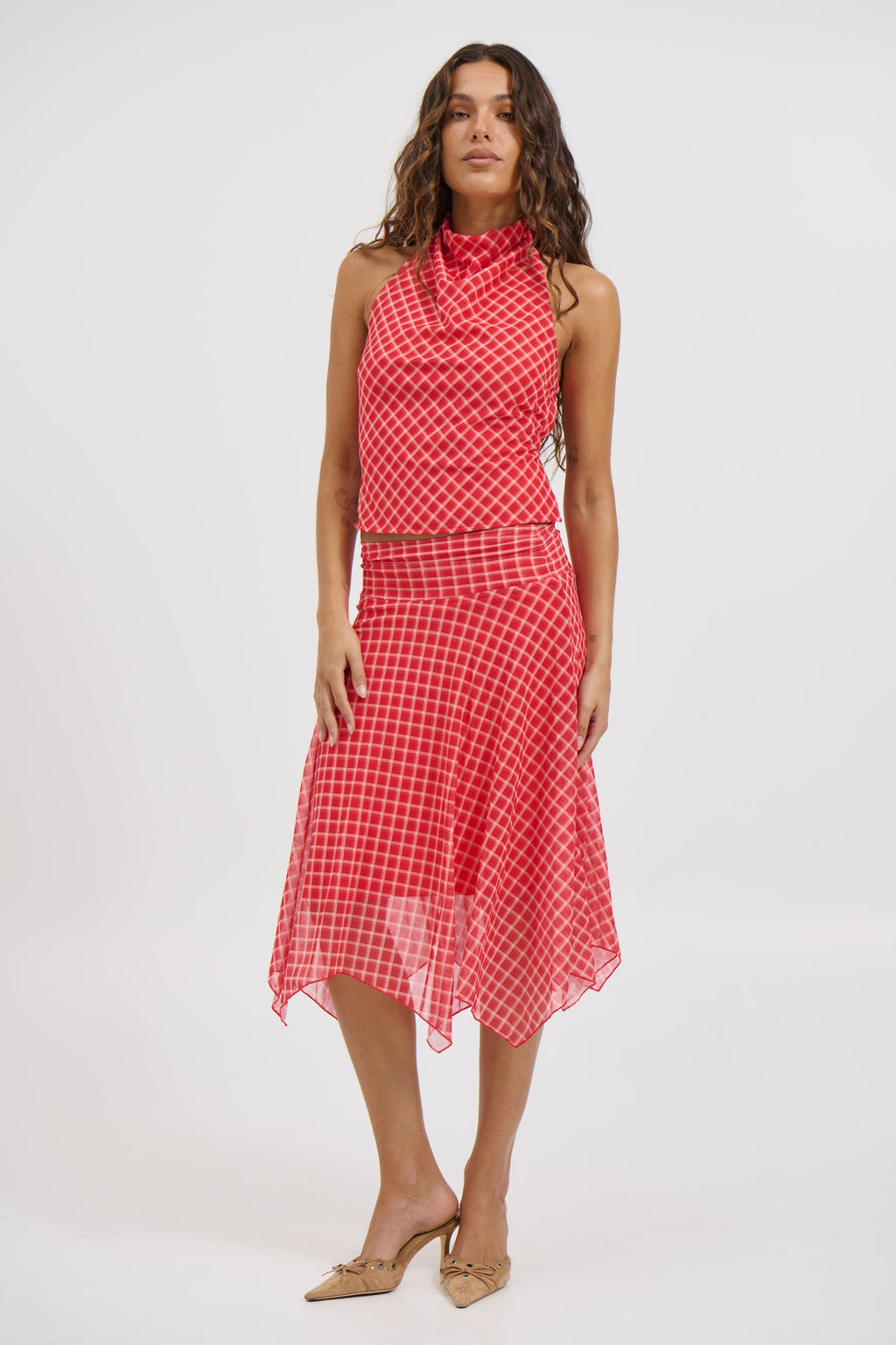 Adeline Midi Skirt Red